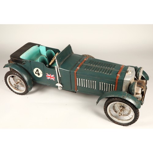 535 - Hand crafted toy car based on a 1920's Bentley Blower, 125cm long