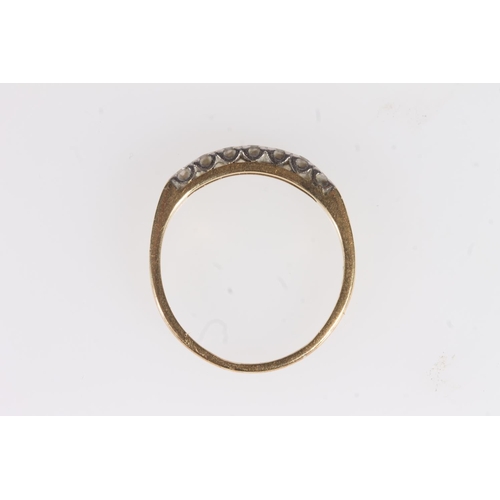 563 - 18ct gold and small diamond ring, size S/T, 2.9g.