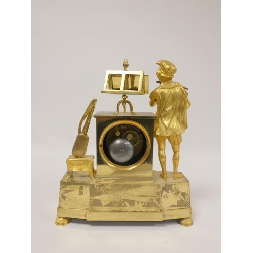 137 - A fine 19th century French Empire ormolu figural mantel clock by Gentilhomme, Paris C1810. The gilt ... 