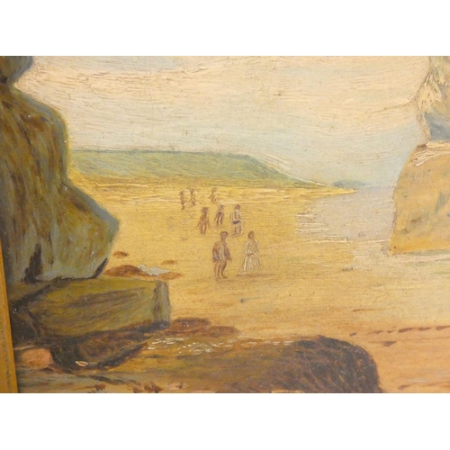 328 - G. Watson, early 19th century British School View of Marsden rock, Oil on board, Signed and dated 18... 