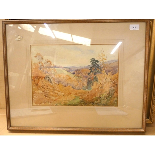 43 - Robert Rule LandscapeSigned, watercolour Exhibited 1962 Tullie House.