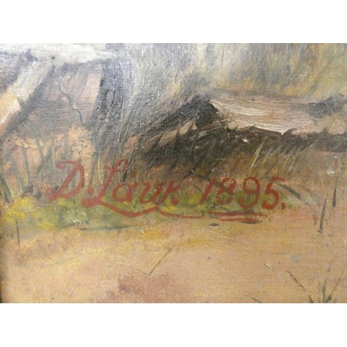 44 - D Lauk 1895River LandscapeSigned and dated 1895, Oil on canvas