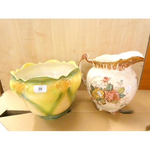 58 - Large floral jardinière and chamber jug (2)