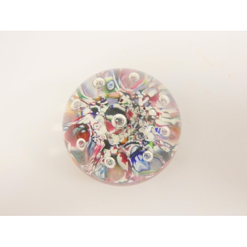 289 - Paul Ysart (Spanish/British, 1904-1992), glass 'Harlequin' paperweight post-war with bubble inclusio... 