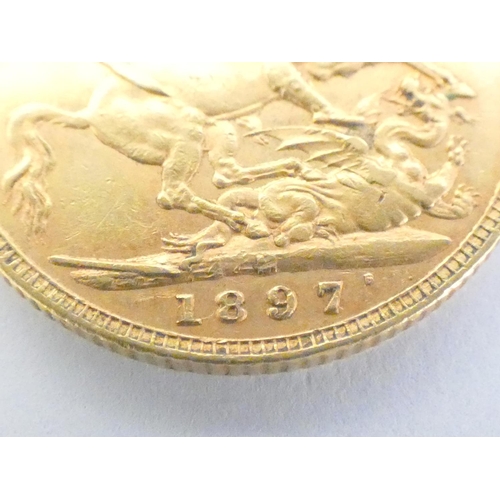 51 - Victoria 1897 Melbourne, 22ct gold full sovereign.