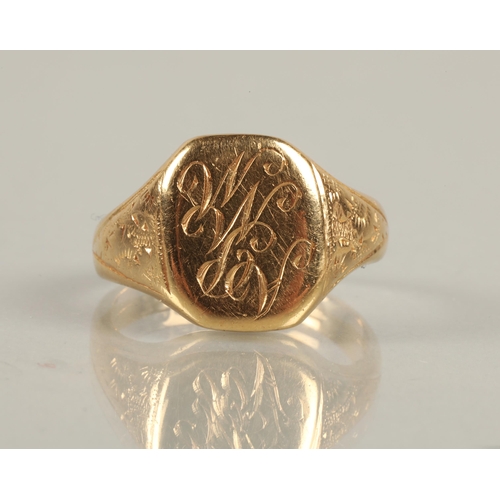 59 - 18ct gold signet ring, ring size S, 10.8g