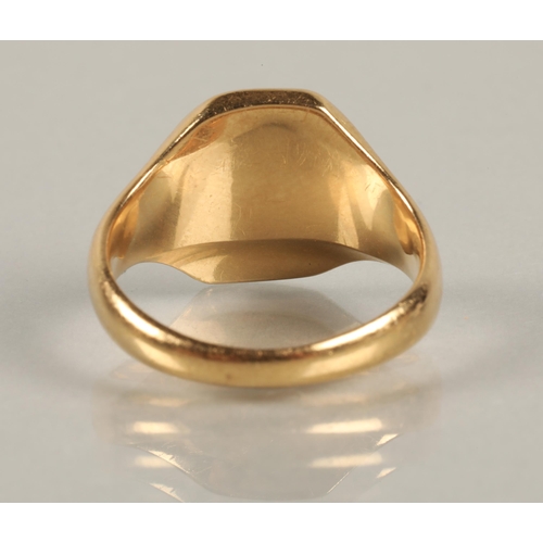 59 - 18ct gold signet ring, ring size S, 10.8g