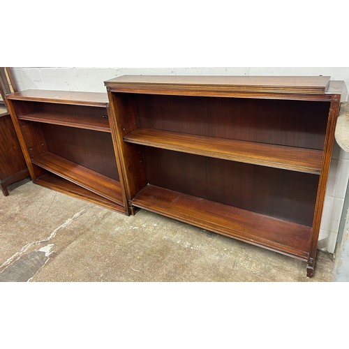 654 - Two mahogany open bookcases 