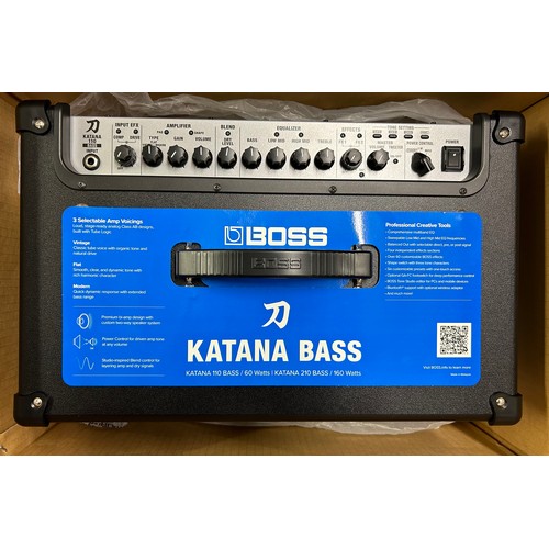 663 - Katana Bass Amplifier (boxed as new), the amp is fitted with Boss Bluetooth audio MIDI dual adaptor