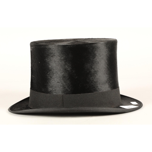 46 - Dunn and Co black silk top hat.