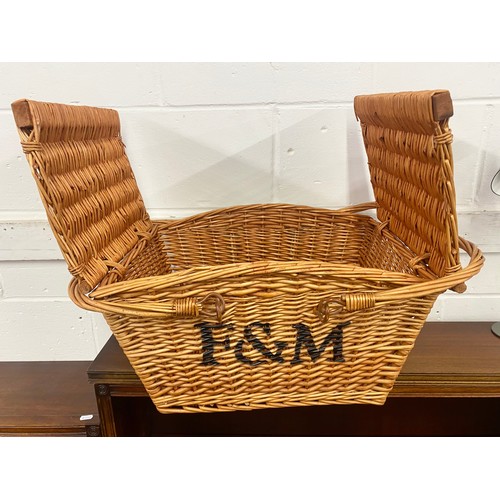 665 - Fortnum & Mason wicker hamper with desk lamp