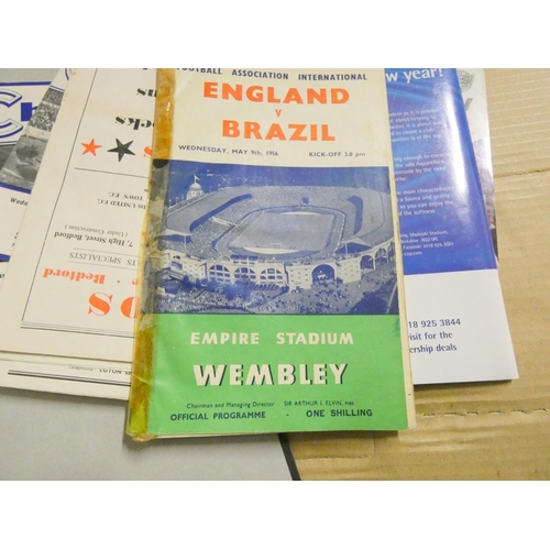 88 - Large box of 50's and 60's International and Domestic football programmes including England v USSR, ... 