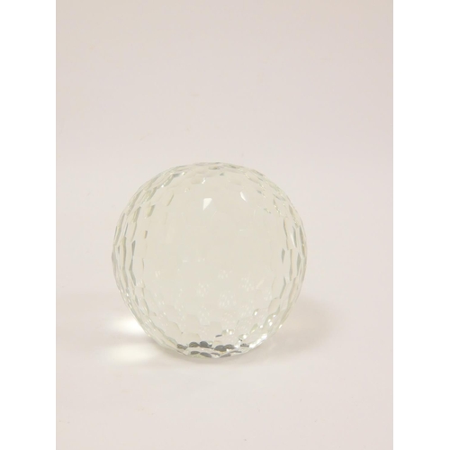 293 - Pertshire Glass, limited edition faceted honeycomb paperweight, having three bees to the center beco... 