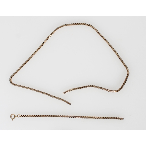 402 - 9ct gold box link necklace, A/F, 19.9g.