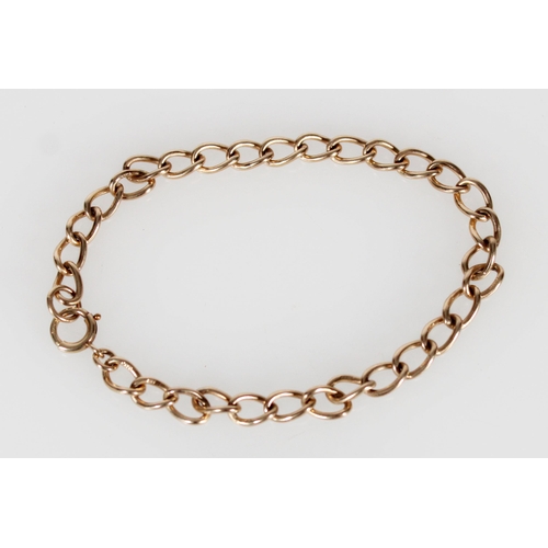 407 - 9ct gold curb link bracelet, 8.5g.