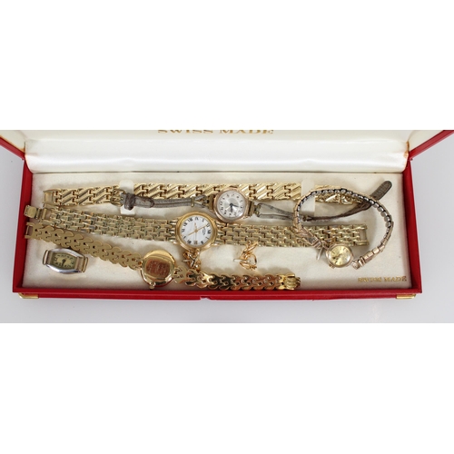 481 - Ladies plated and gilt metal wristwatches. 