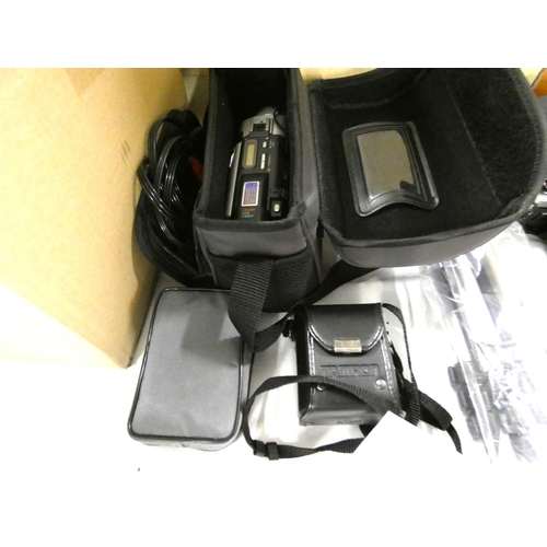 118 - Sony camcorder and tripod, scanner etc.