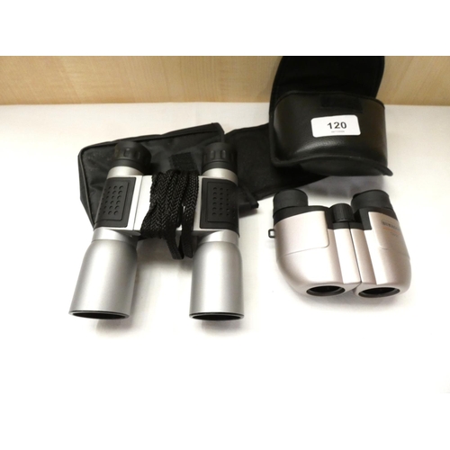 120 - Two pairs of modern binoculars.