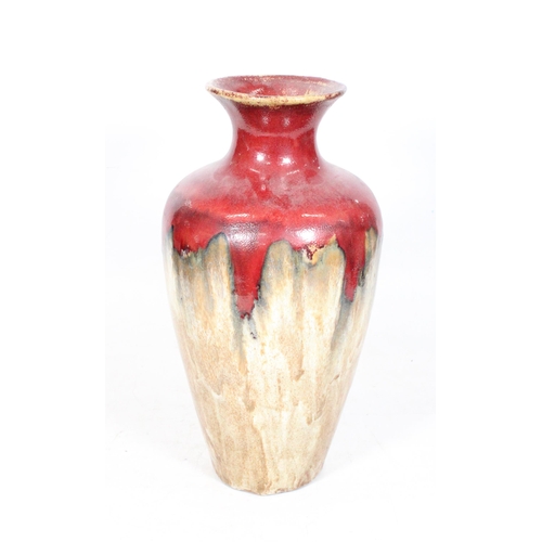 29 - Studio Pottery drip glaze vase, 29cm high.