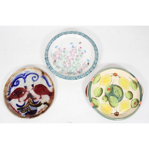 36 - Three Studio Pottery plates.