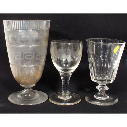 43 - Victorian glass to include a rummer, another glass, and a celery vase.