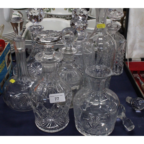 77 - Glass decanters.