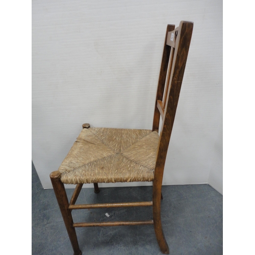 510 - Arts & Crafts rush-seated chair and a similar child's chair.  (2)