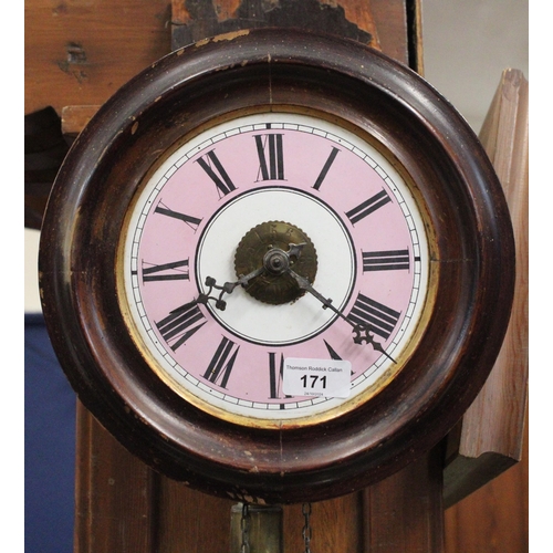 171 - Antique wag-at-the-wall clock.