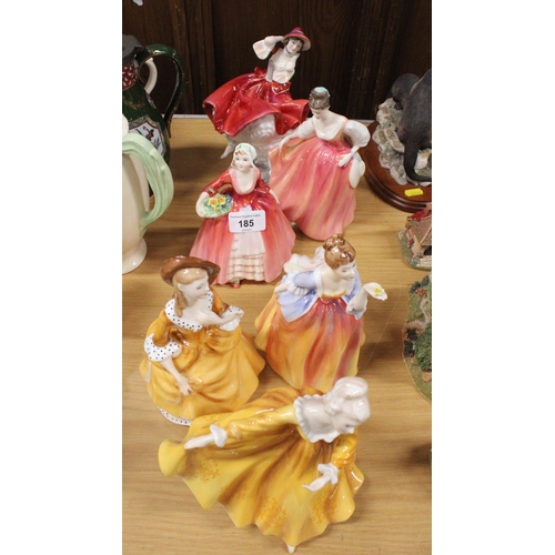 185 - Six Royal Doulton figurines to include HN2381 Kirsty, HN2275 Sandra, HN2369 Fleur, HN1537 Janet, HN2... 