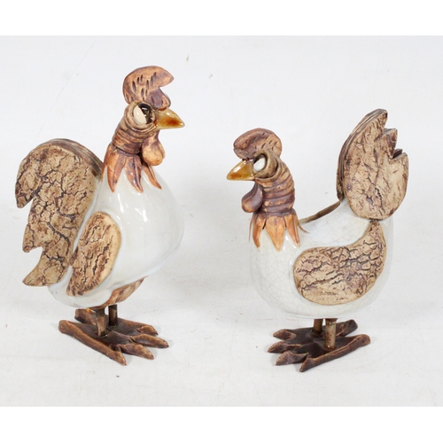 228 - Pair of Studio Pottery cockerel models.