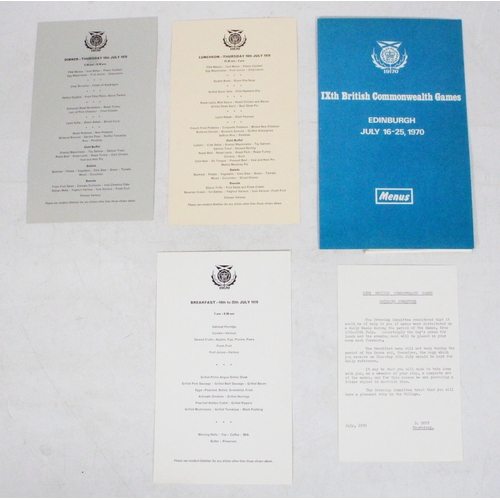 234 - British Commonwealth Games Edinburgh 1970 Catering Committee Breakfast Menu.