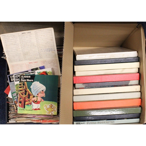 258 - Case containing vintage records and a box of record boxsets.