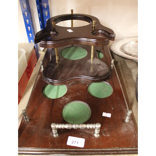 271 - Mahogany serving tray and a decanter holder.