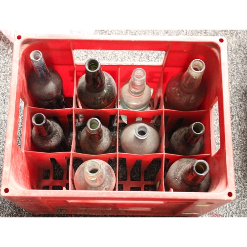 295 - Barr crate containing vintage glass bottles.