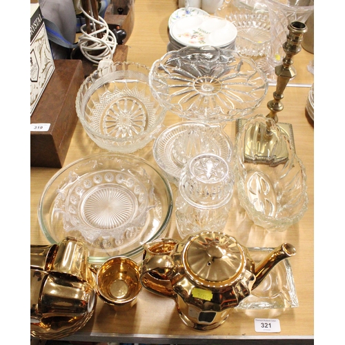 321 - Wade coffee set, and glassware.