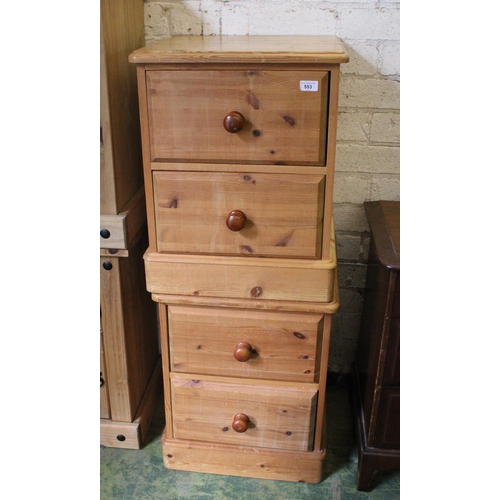 553 - Pair of pine bedsides.