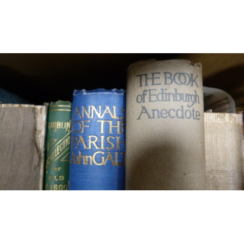 107 - Two cartons containing miscellaneous books to include Scottish interest, palaeontology, novels, chil... 