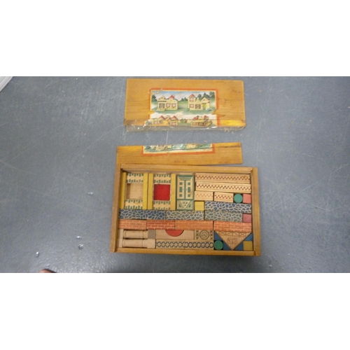 109 - Carton containing games, toys, building bricks, Tri-ang 'Teachem' spelling bricks etc.