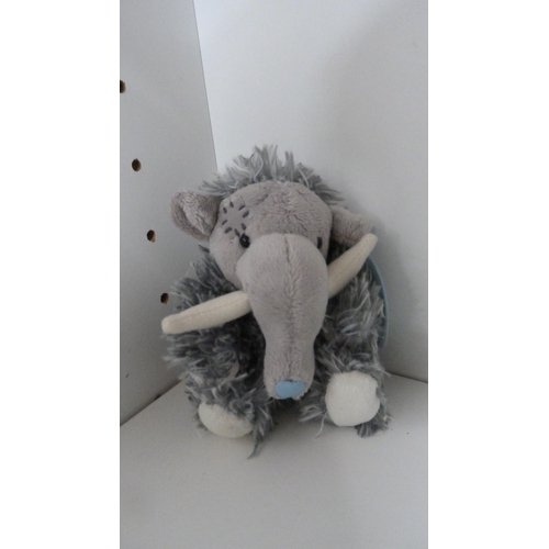 117 - Small Steiff elephant and other stuffed animals.  (8)