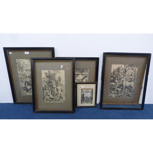 12 - After the OriginalsFive prints of classical and mythical scenes, framed and glazed.  (5)... 