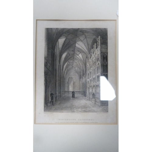 13 - Ruth Turner'Please Let Me In'Limited edition print no. 12/75, old print of Winchester Cathedral, wat... 