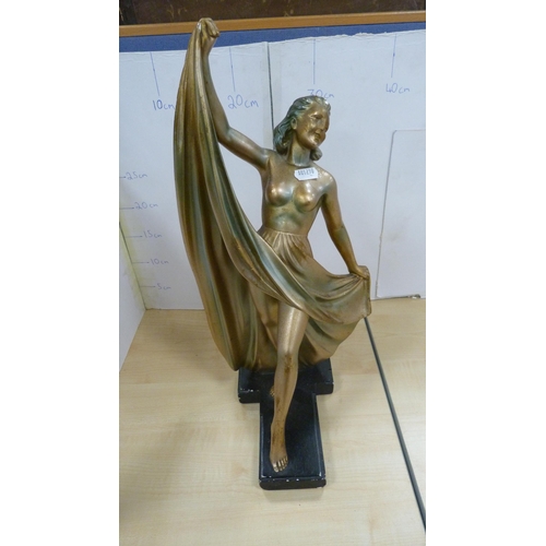 40 - Three Art Deco-style painted plaster figures.  (3)