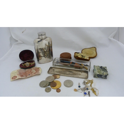 403 - Group of jewellery and collectables to include a Scottish silver and agate brooch in the form of a s... 