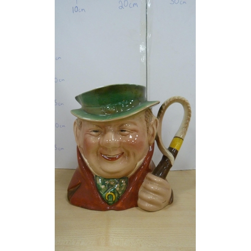 41 - Large Royal Doulton character jug, 'Granny', large Beswick character jug, 'Tony Weller', and a Beswi... 