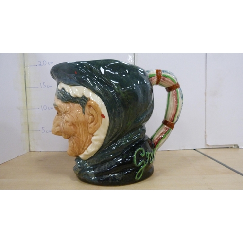 41 - Large Royal Doulton character jug, 'Granny', large Beswick character jug, 'Tony Weller', and a Beswi... 