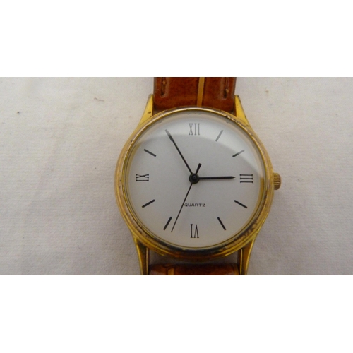 414 - Victorian lady's silver-cased fob watch with enamel dial, 32g gross, rolled gold photo pendant on ch... 