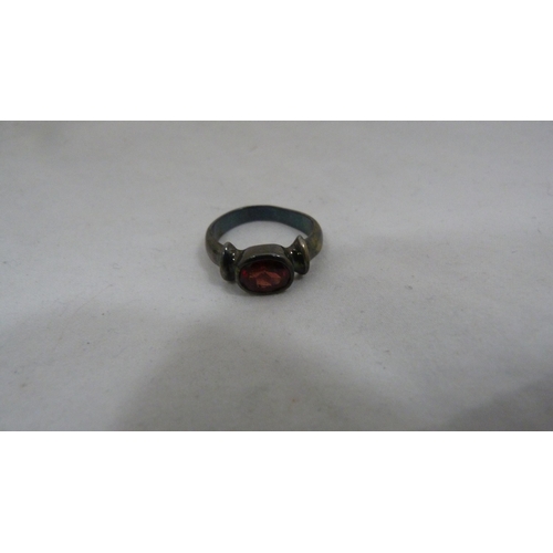 414 - Victorian lady's silver-cased fob watch with enamel dial, 32g gross, rolled gold photo pendant on ch... 