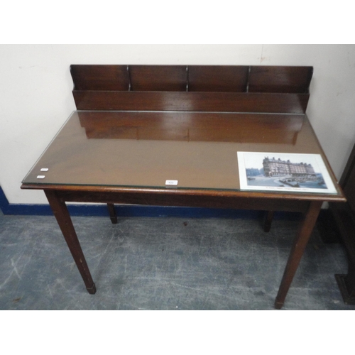 435 - Mahogany writing table, reputed to have originally come from St Enoch's Station Hotel, Glasgow.