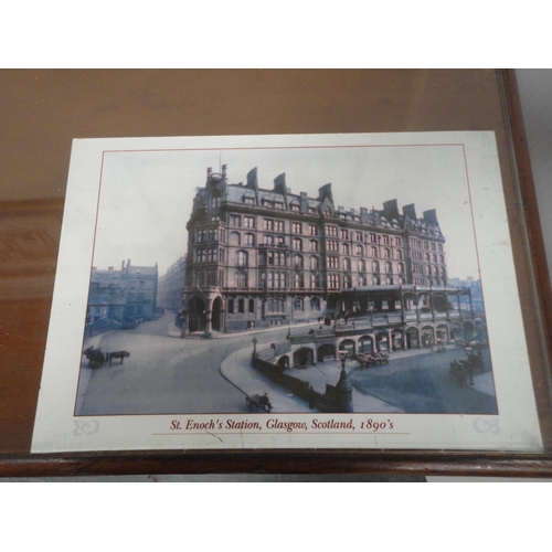 435 - Mahogany writing table, reputed to have originally come from St Enoch's Station Hotel, Glasgow.