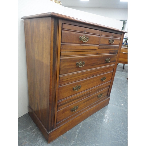 445 - Early 20th century mahogany chest of two short and three long drawers.